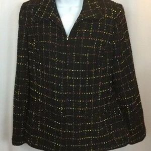 Sag Harbor Tweed Black multicolored jacket size 6P